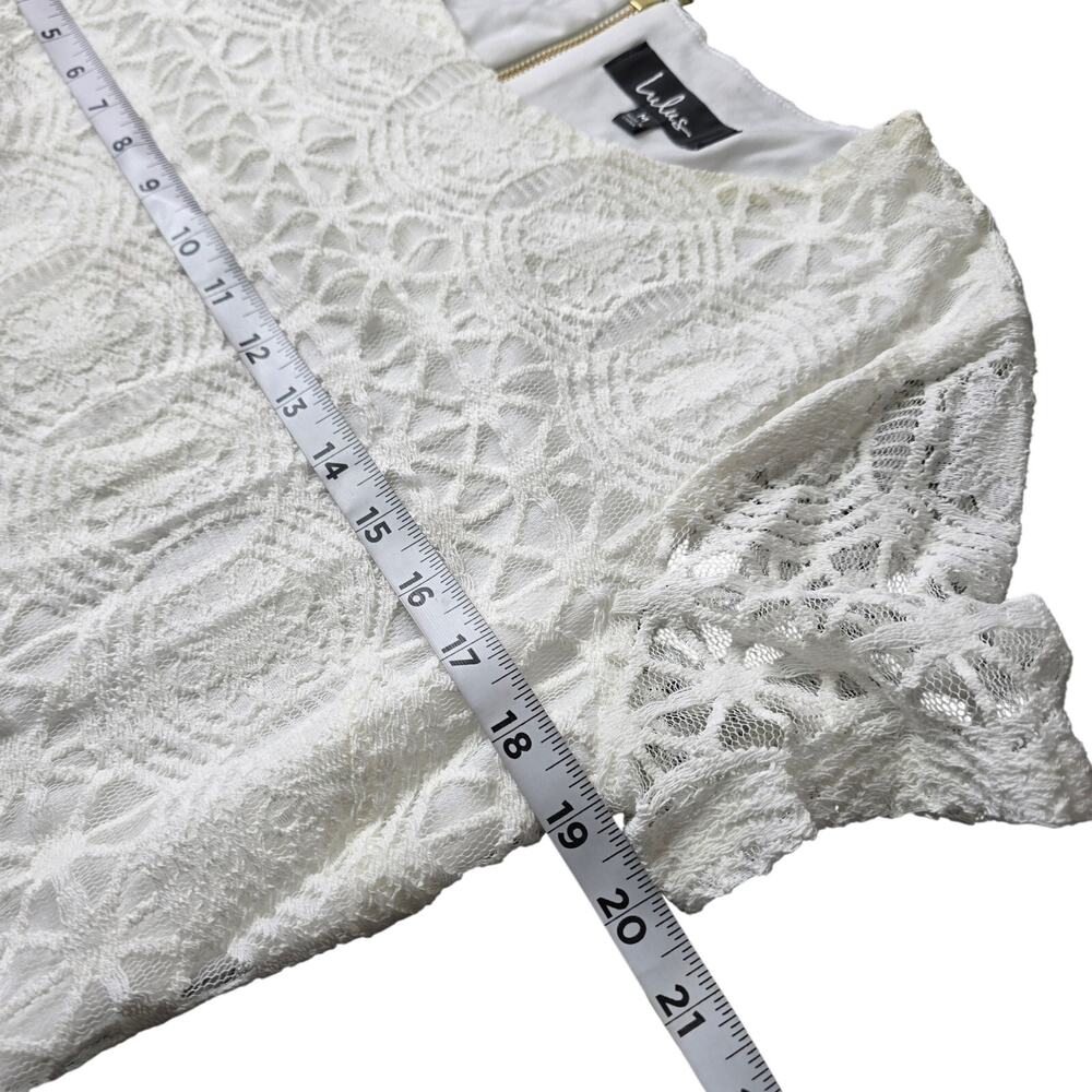 Lulu's Love You for Eternity Ivory Lace Mini Dress Sz M - Picture 7 of 9